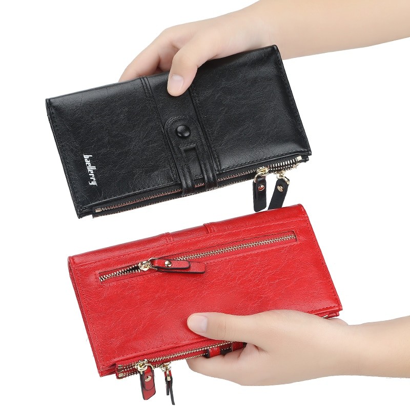 Women Wallets Fashion Long Leather Top Quality Card Holder Classic Female Purse Zipper Brand Wallet For Women