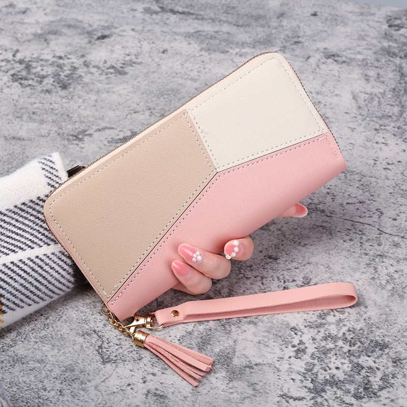 Fashion Zipper Wallets Women's Long Purses Handbags Coin Purse Cards Holder PU Leather Billfold Wallet