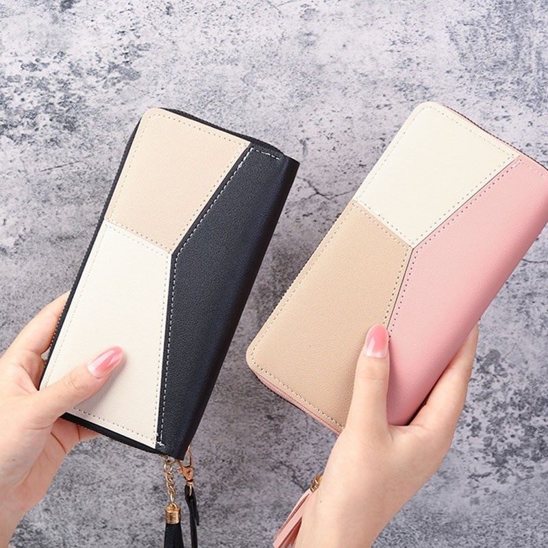Fashion Zipper Wallets Women's Long Purses Handbags Coin Purse Cards Holder PU Leather Billfold Wallet