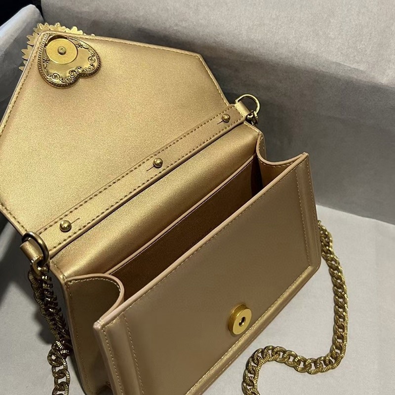 2023 Trend Luxury Brand Women High Quality Real Leather Flap Handbags Rhinestone Ladies Leisure Crossbody Bags With Metal Chain