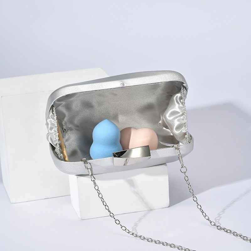 Fashion New small white bride gold box Evening Bag Clutch bags for women Chain Shoulder bags Wedding party handbag Purse B461
