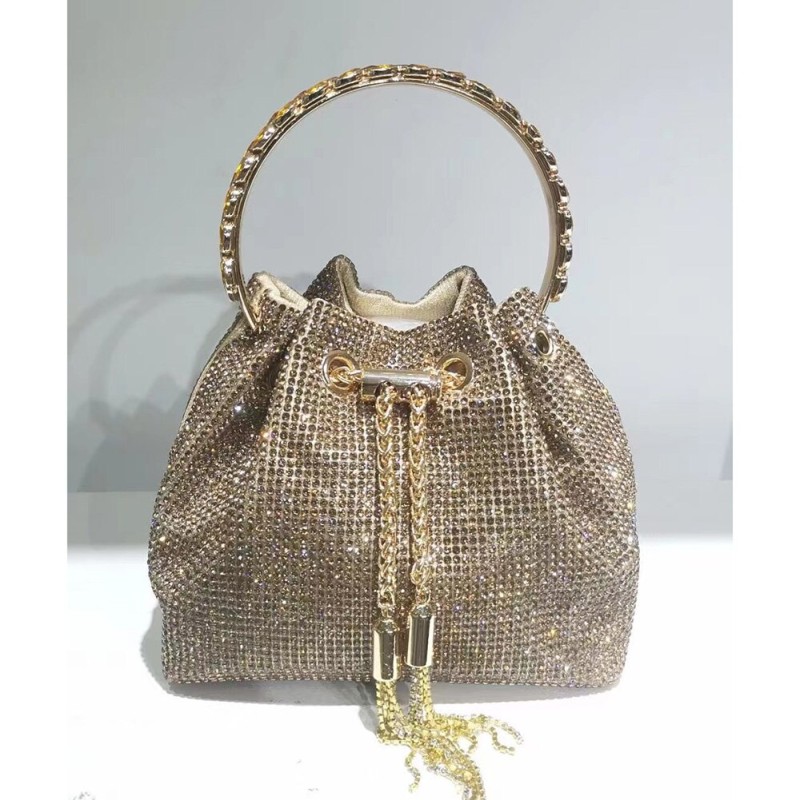 Top-Handle Rhinestones Evening Clutch Bag Purses Bucket Handbag Luxury Designer Diamonds Shoulder Shiny Crystal