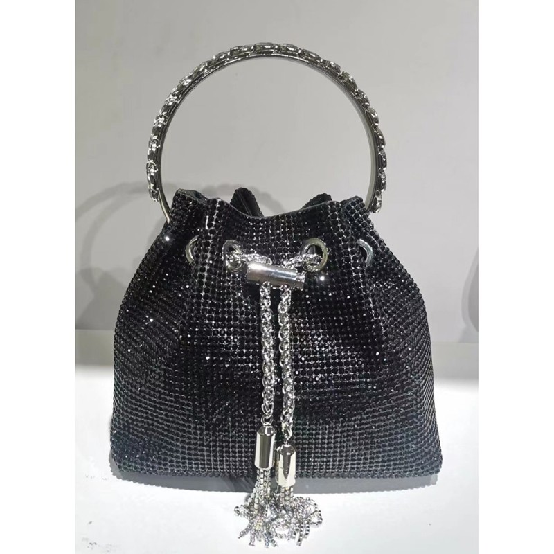 Top-Handle Rhinestones Evening Clutch Bag Purses Bucket Handbag Luxury Designer Diamonds Shoulder Shiny Crystal