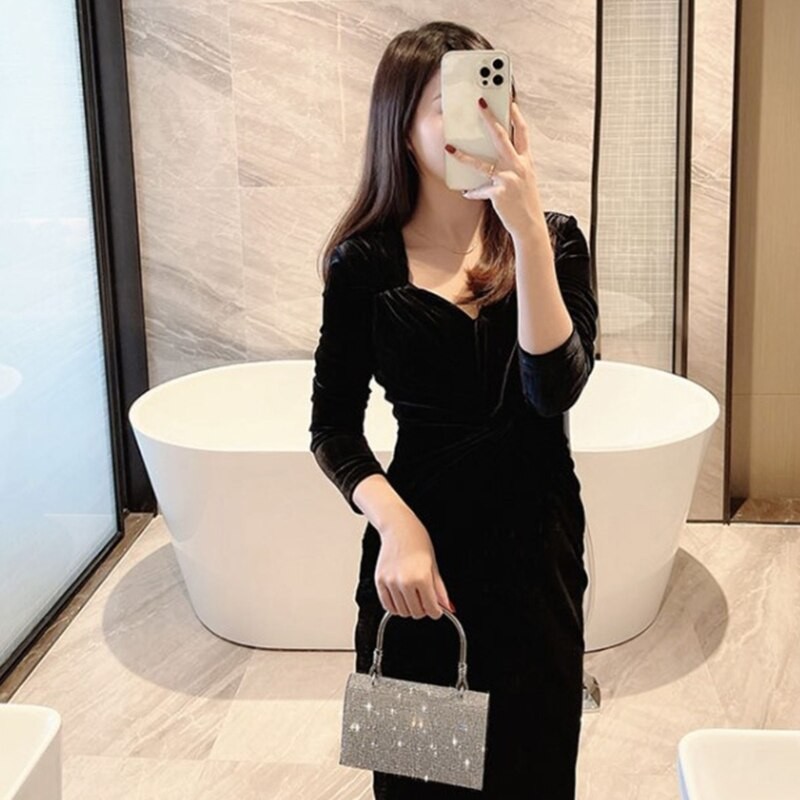 Shiny Wedding Clutch Handbag for Women Girls Glitter KTV Shoulder Bag Wedding Purses Dating Bag All-matching Evening Bag