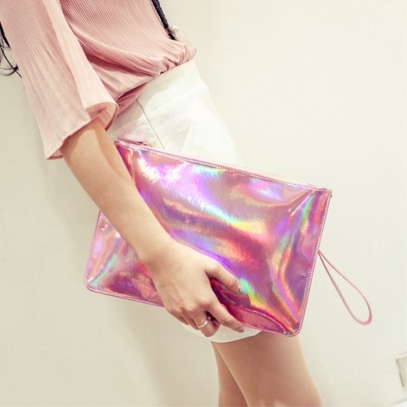 New Hologram Laser Messenger Bags For Teenage Girls Tassel Chains Bag Women Crossbody Bags Optical Maser Laser Leather Bags