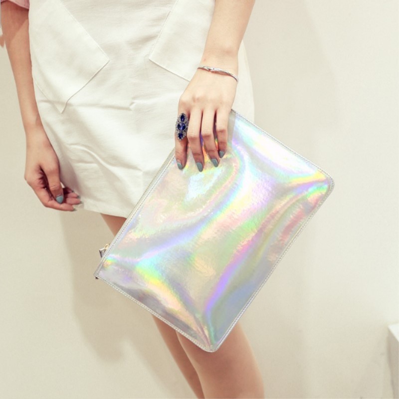 New Hologram Laser Messenger Bags For Teenage Girls Tassel Chains Bag Women Crossbody Bags Optical Maser Laser Leather Bags