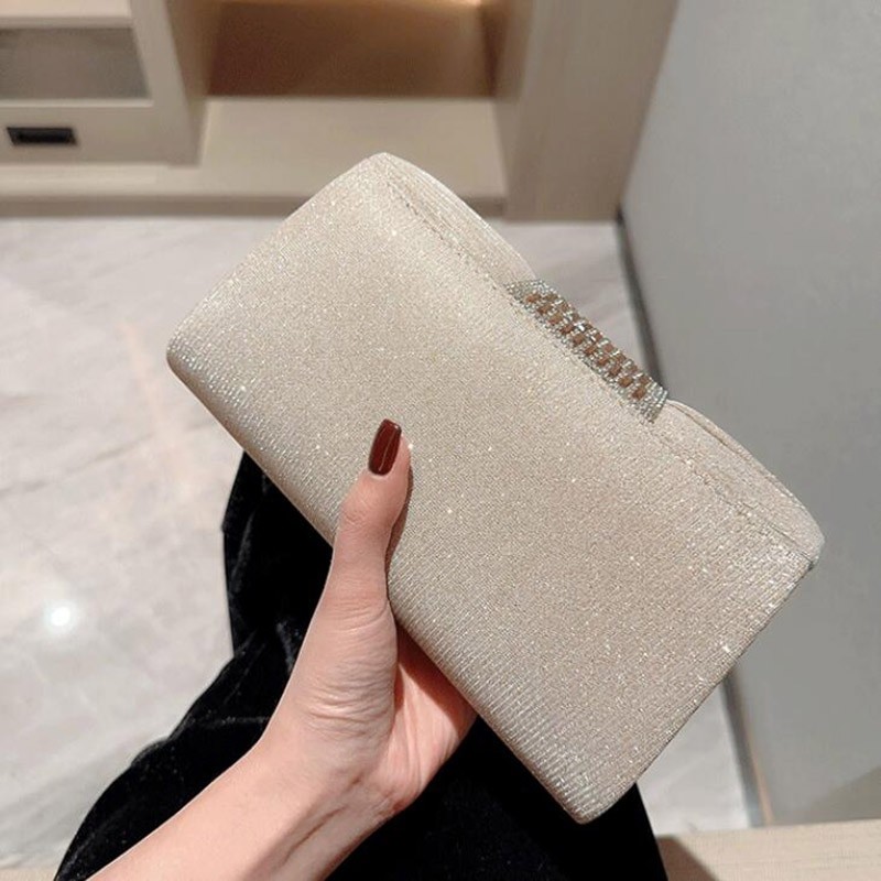 2023 new Elegant Envelope Clutches Rhinestone Handbag Fashion Evening Bags small Crossbody Chain Bag Portable Purse B518