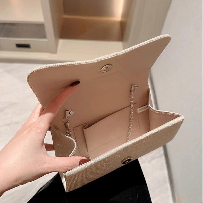 2023 new Elegant Envelope Clutches Rhinestone Handbag Fashion Evening Bags small Crossbody Chain Bag Portable Purse B518