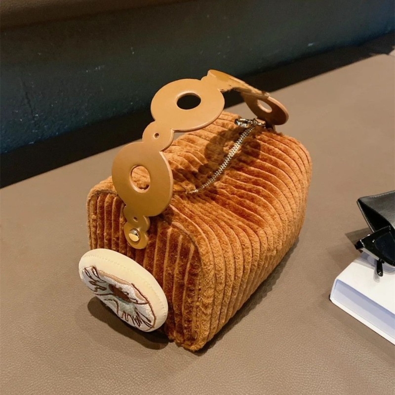 Cute Autumn Winter Corduroy Tote Bag Mini Bag Cute Donut Pendant Messenger Bag Wallet Women's Bag Purse Hand Bag Crossbody Bag