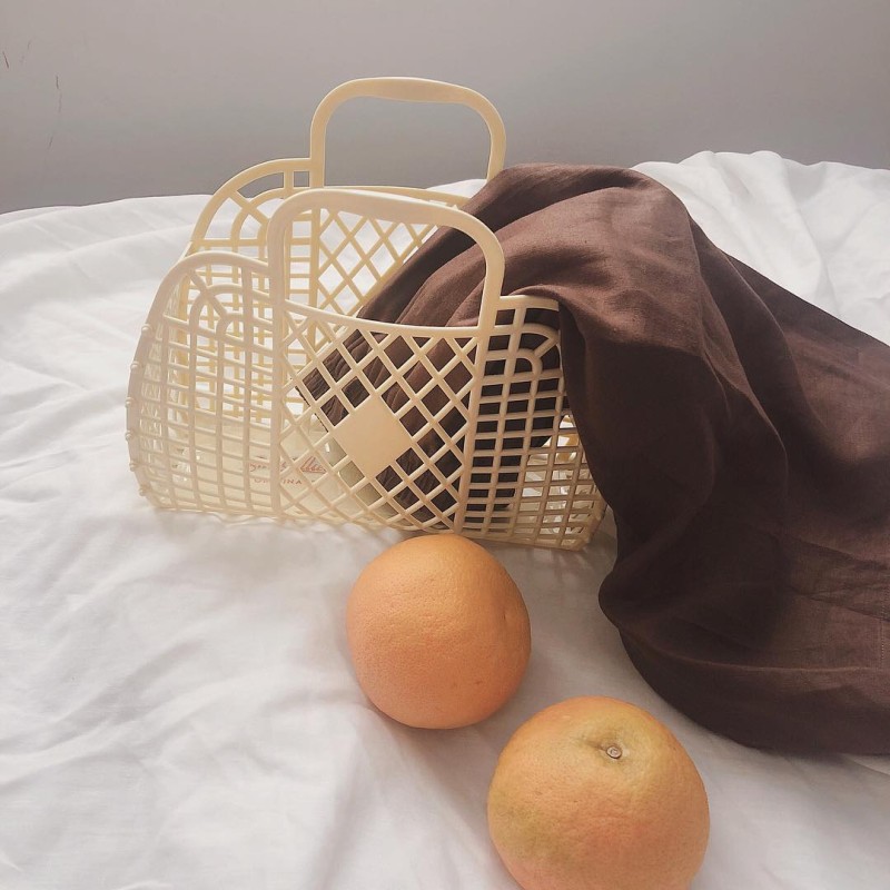 Summer Woman Clutch Bag Yellow Small Basket  Beach Bag Outdoor Jelly Bag Purses and Handbags Luxury Designer