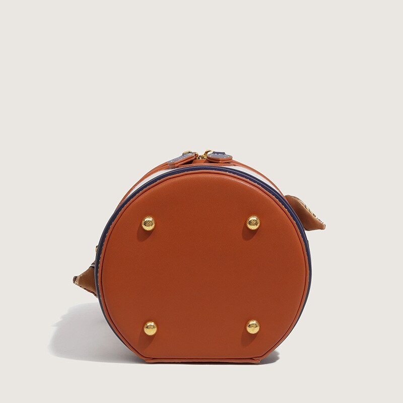 Mini Vintage Bucket Bag Handbag Silk Scarf Fashion Cylinder Messenger Bag