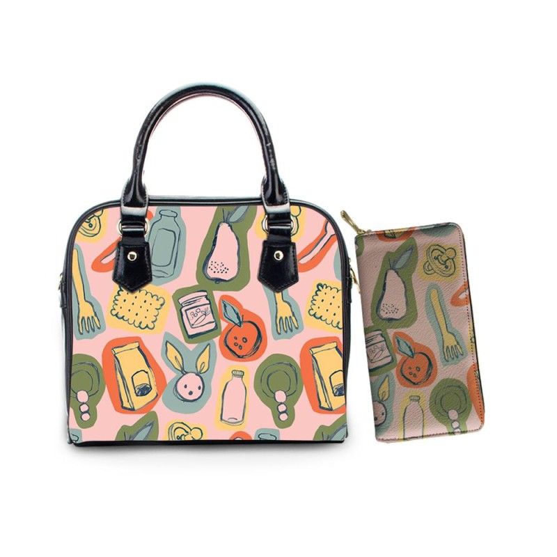 NOISYDESIGNS Casual Women Tote Bags Rabbit Bunny Pattern Shoulder Bag for Ladies Girls Handbags Set with Clutch Wallets Trendy