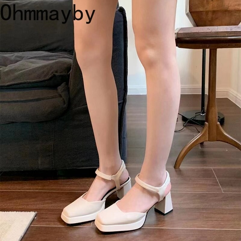 2023 Summer New Singbacks Women Sandal Fashion Platform Thick High Heels Ladies Elegant Dress Party Pumps Shoe