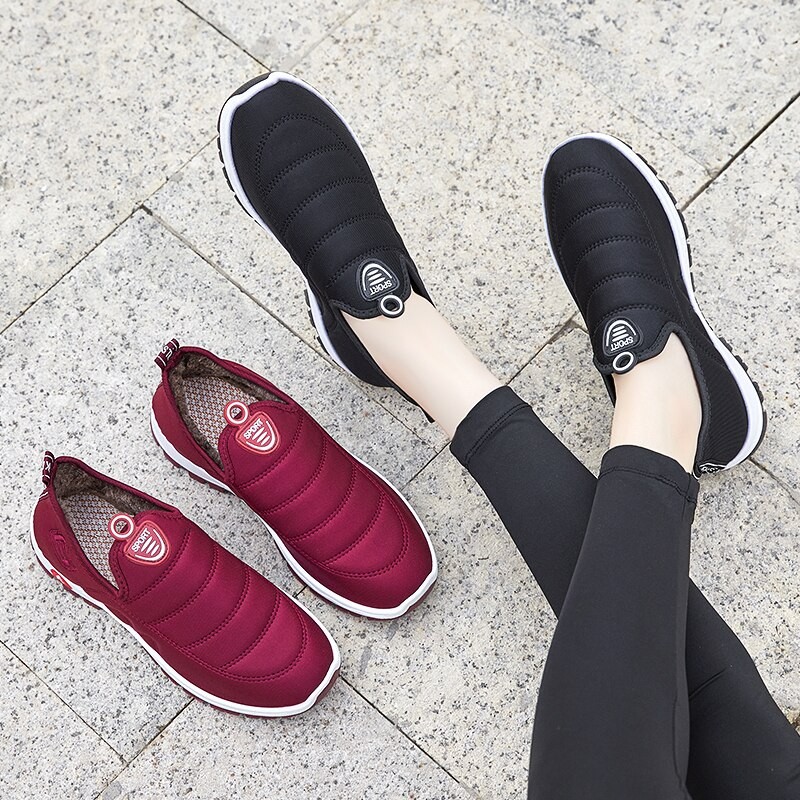New Women Warm Shoes Slip On Comfortable Womens Casual Platform Boots Non Slip Soft Fashion Flats Botas Mujer Winter Sneakers