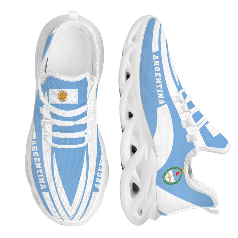 Argentina Sun Olive Branch National Emblem Design Sneakers Breathable Mesh Casual Vulcanized Shoes Lace-Up Basketball Shoes