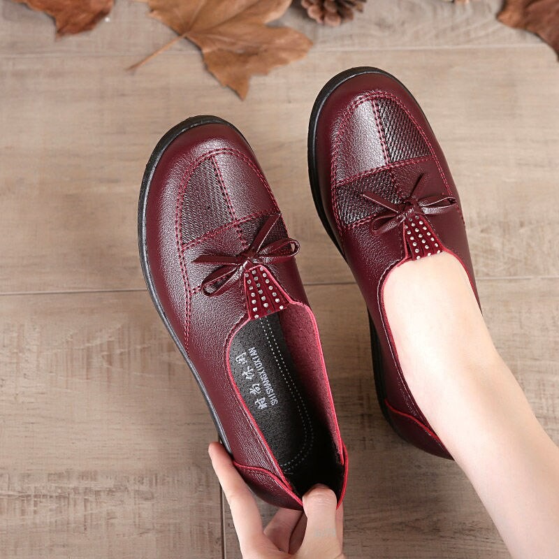 2022 Cheap Shoes Women Leather Flats Female Flats Spring Shoes 2022 Classic Women's Loafers Casual Leather Shoes