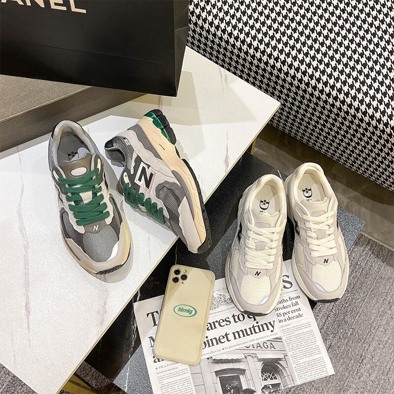 Old daddy shoes female 2023 spring and autumn fashion Aggan shoes thick bottom hundred casual shoes n word sports shoes ins tide