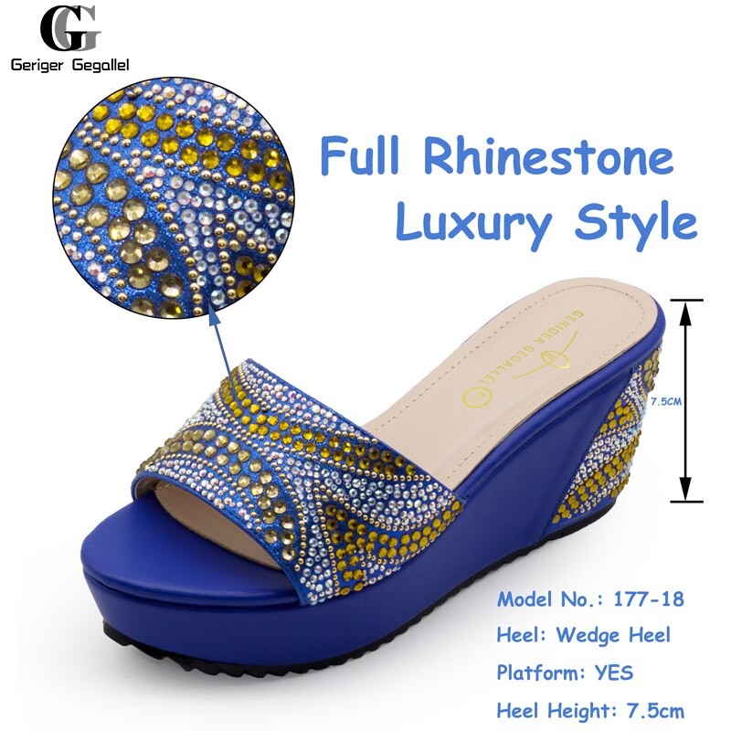 African Shoes Bagless Suit Comfortable Women Shoes Party Women High Heels Women's Wedding Shoes With Sequins New Women's Shoes