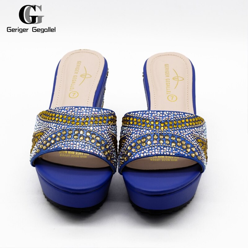 African Shoes Bagless Suit Comfortable Women Shoes Party Women High Heels Women's Wedding Shoes With Sequins New Women's Shoes