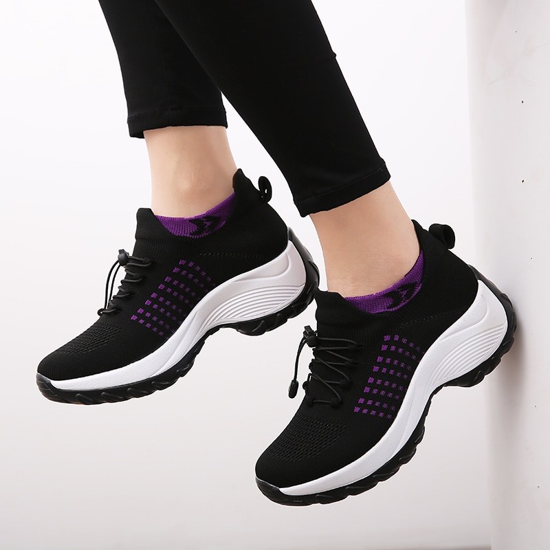 Women Outdoor Walking Shoes Casual Fashion Sneakers Breathable Platform Flats Fitness Shake Shoes Ladies Comfortable Trainers