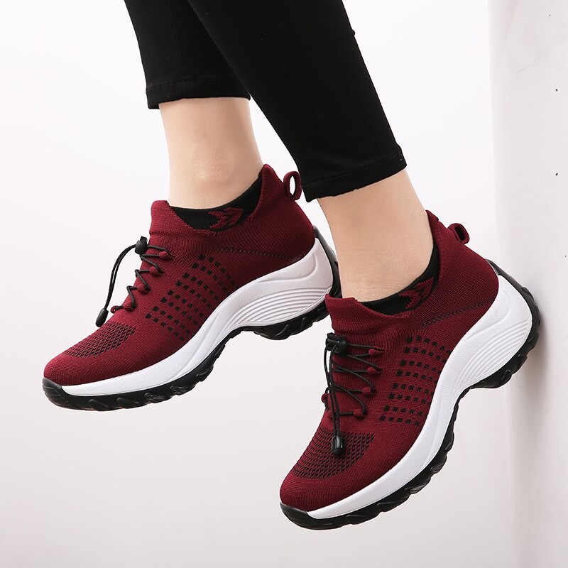Women Outdoor Walking Shoes Casual Fashion Sneakers Breathable Platform Flats Fitness Shake Shoes Ladies Comfortable Trainers