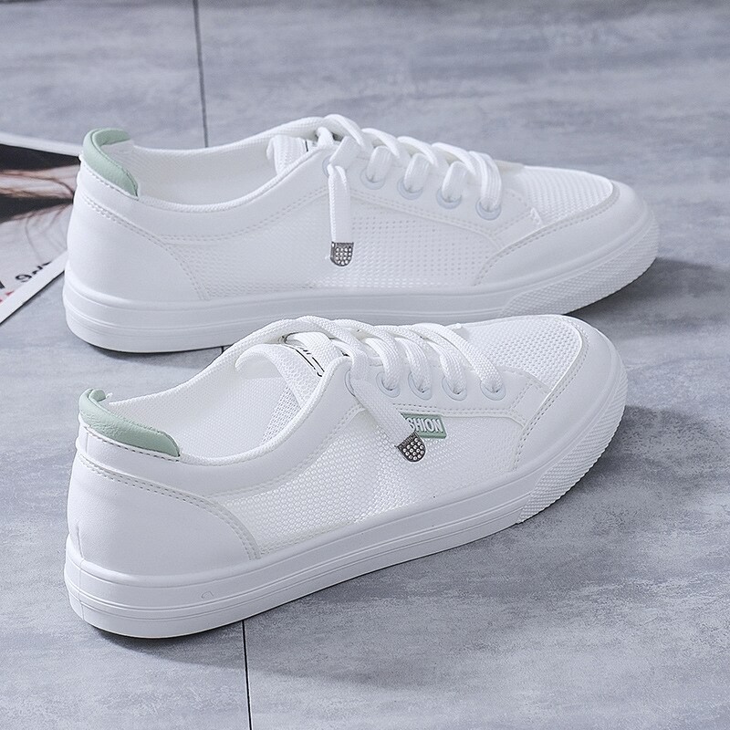 Women Sneakers Women's Vulcanize Shoes Spring  Autumn Breathable Flats Solid Color Mesh Shoes Young Woman Casual White Shoes