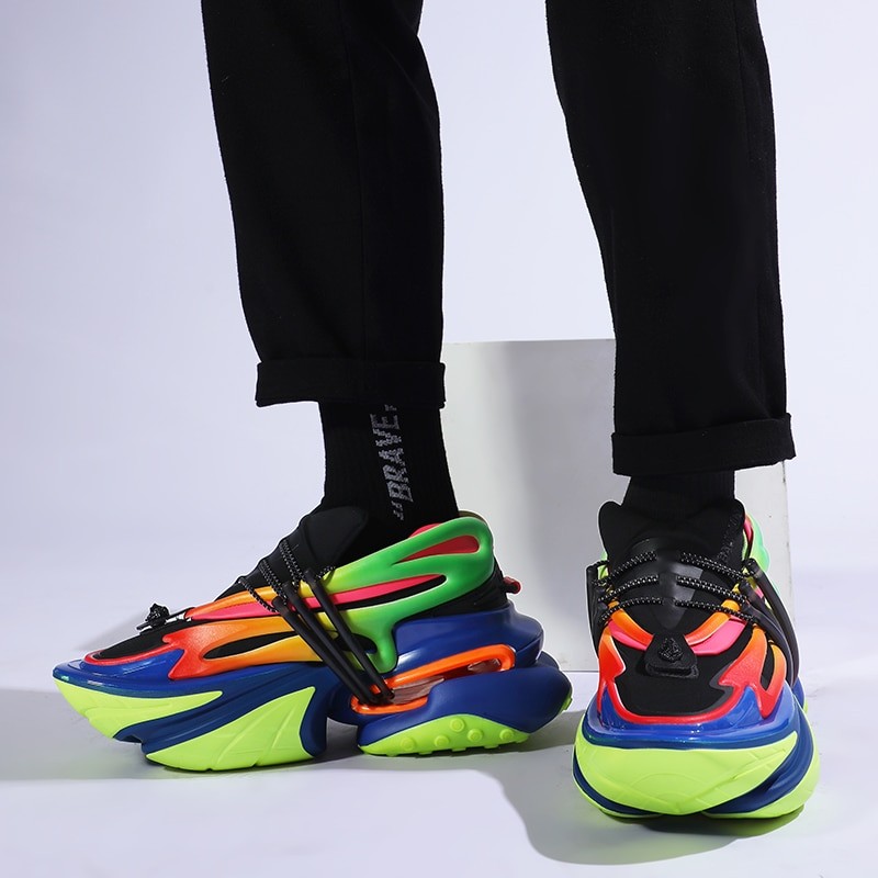 Shoes for Men Women's Sneakers Fashion Casual Male Spring Lace-Up Increase Heel Breathable Flat Thick Sole Trainers Brand Design