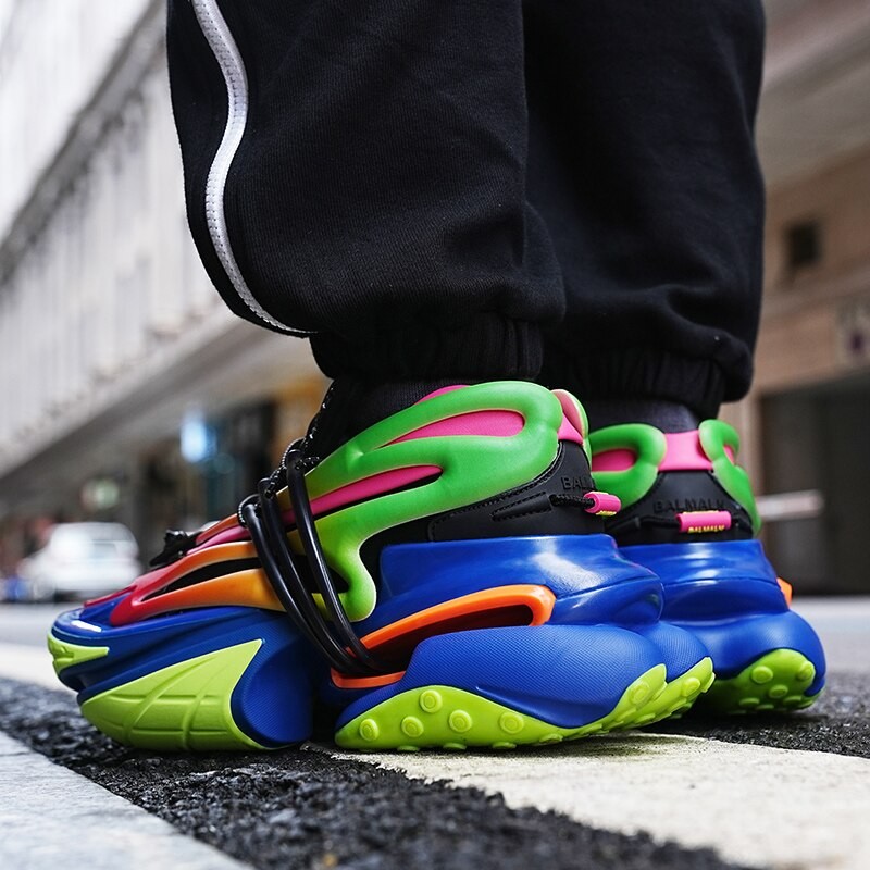 Shoes for Men Women's Sneakers Fashion Casual Male Spring Lace-Up Increase Heel Breathable Flat Thick Sole Trainers Brand Design