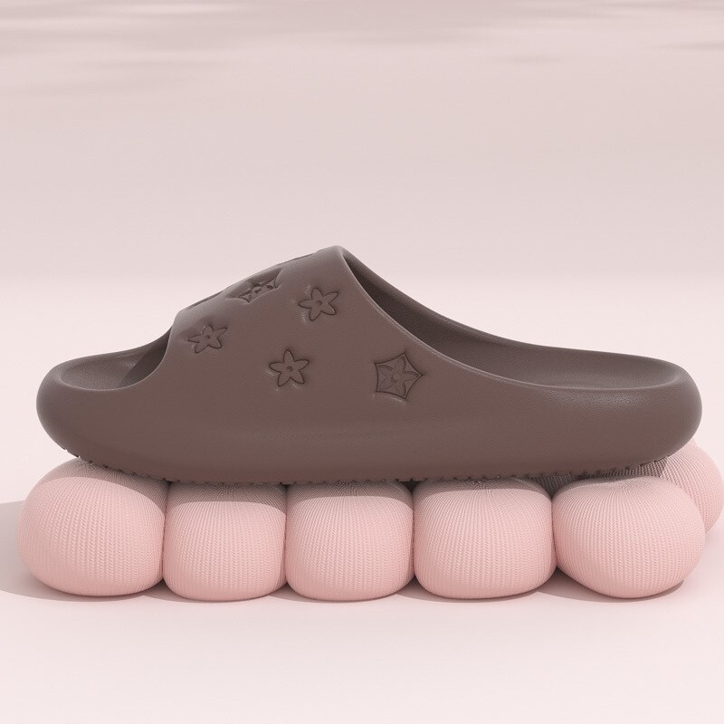 Women House Slippers Super Soft Sole Couple Shoes Star Hollow Out Cute Indoor Sandals Bathroom Non-slip Bedroom Casual Slippers