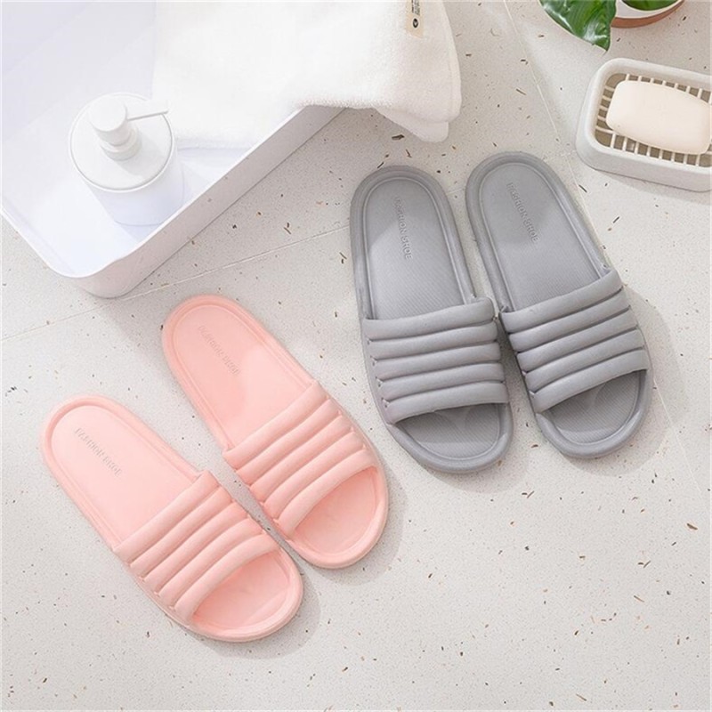 Fashion House Slippers EVA Soft Sole Slide Sandals Men Women Indoor Comfortable Non-slip Home Shower Slippers