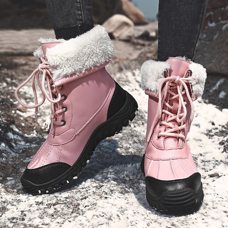 Women Winter Snow Boots Plush Warm Ankle Boots Womens Shoes Waterproof Boots Women's Female Hiking Shoes Booties Botas Mujer