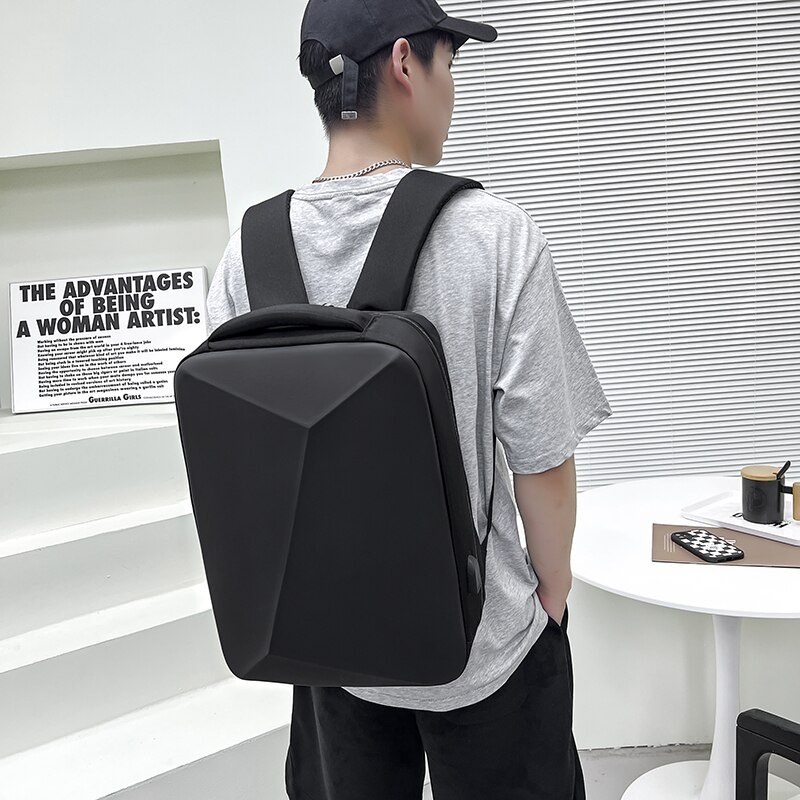 Men Simple Fashion Backpack Lightweight Texture Notebook School Bag Large Capacity Leisure Business Travel Backpack