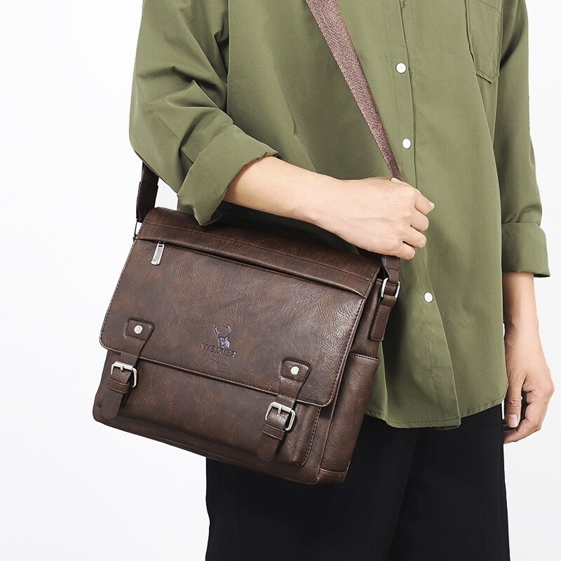 Men's Diagonal  Bag Ipad or Documents Single Shoulder Satchel Retro Casual Cross-border Businessman Bag