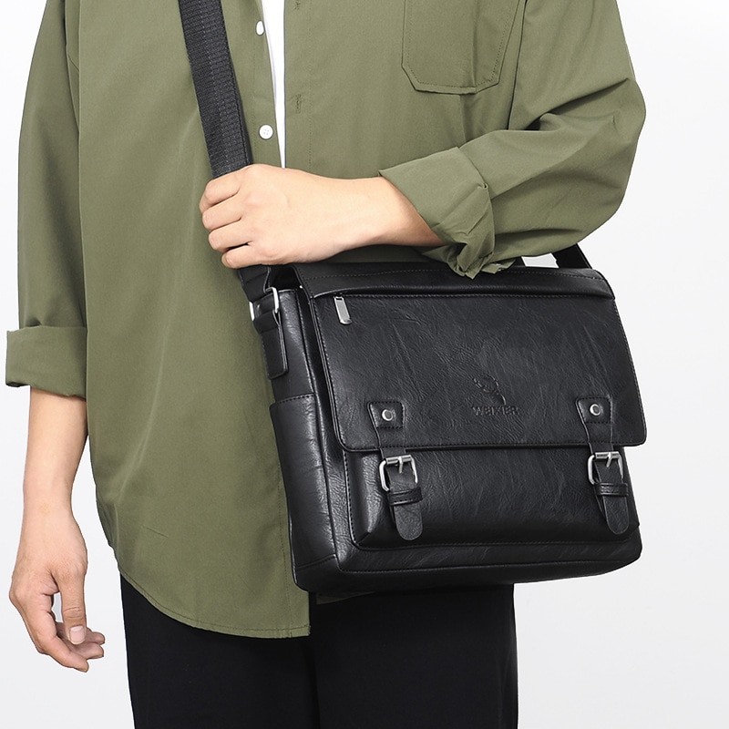 Men's Diagonal  Bag Ipad or Documents Single Shoulder Satchel Retro Casual Cross-border Businessman Bag