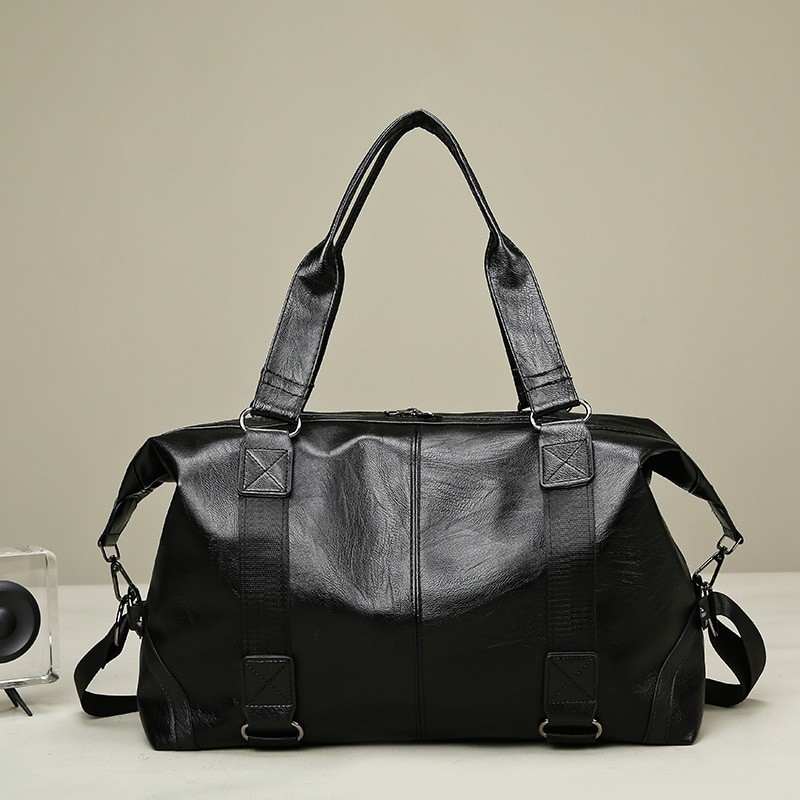 2023 new men's Business PU travel Handbag soft leather texture shoulder bag sports training large capacity handheld crossbody