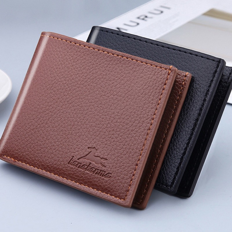 Fashion Leather Wallet Men Luxury Slim Coin Purse Business Foldable Wallet Men Card Holder Pocket Clutch Male Handbags Tote Bag