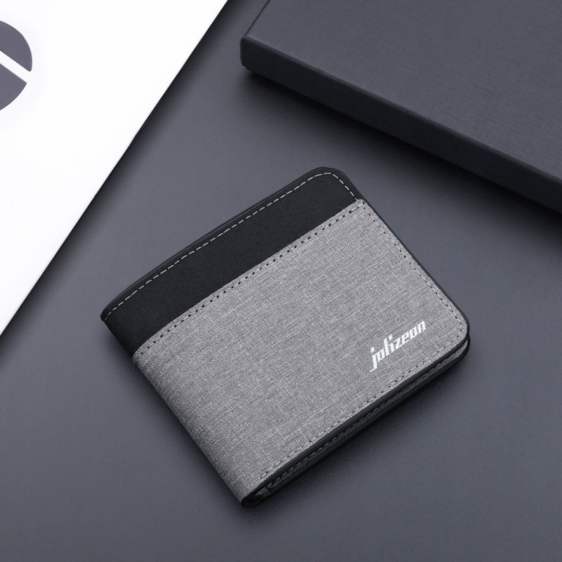 Canvas Men Wallet Black/blue/gray Card Holder Wallet Male Money Bag 2022 ID/photo/bank Holder Short Purse Credit Card Case Bag