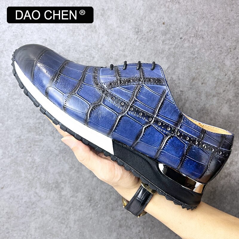 LUXURY BRAND CASUAL SHOES BLACK WHITE REAL LEATHER FASHION SPORTS SHOES LACE UP MAN SHOE WEDDING PARTY DAILY WALKING men's shoes