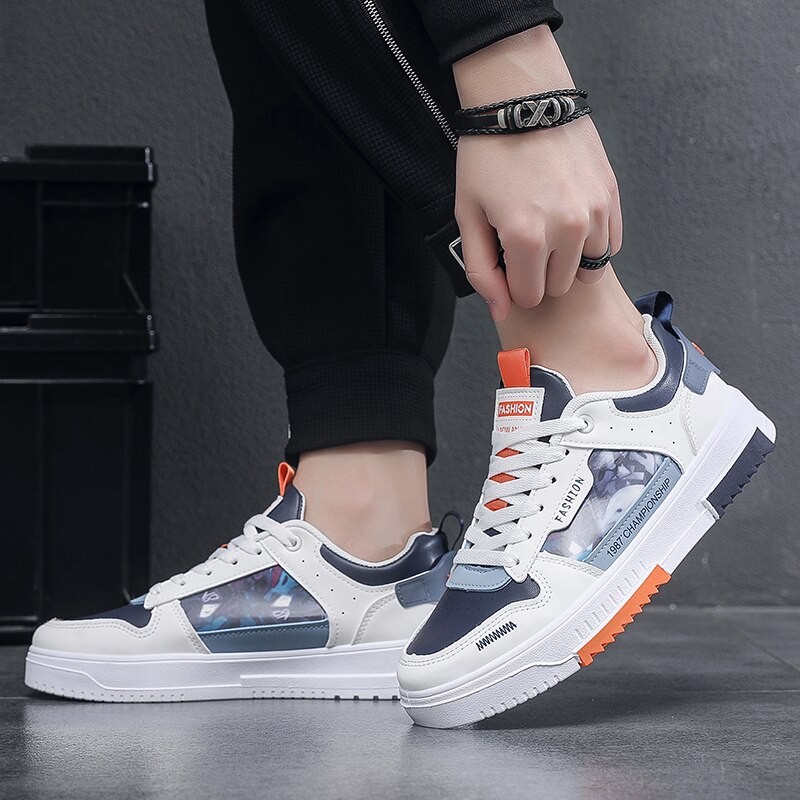 Men's Skate Shoes Brand Designer Men's Sneakers Low Top Skateboard Shoes Lightweight Male Leather Sneakers Chaussure Hombre