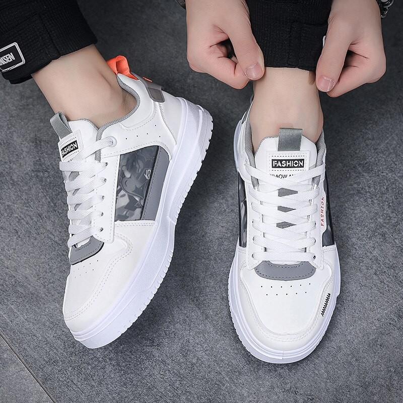 Men's Skate Shoes Brand Designer Men's Sneakers Low Top Skateboard Shoes Lightweight Male Leather Sneakers Chaussure Hombre