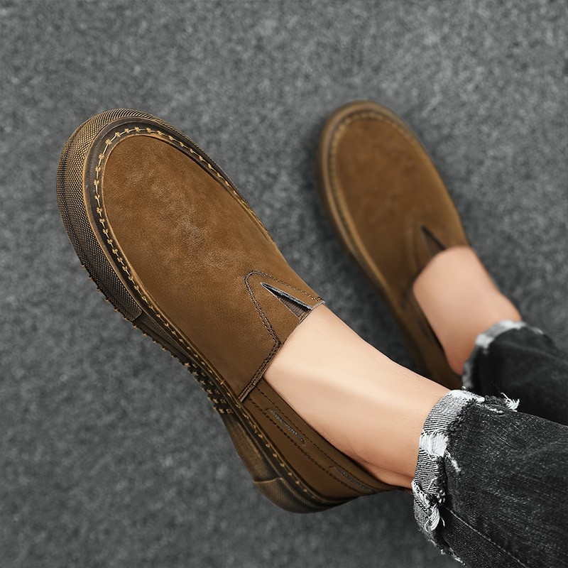 Leather Mens Shoes Comfortable Casual Outdoor Shoes Spring Autumn Lightweight Men Loafers Moccasins Driving Shoes zapatillas