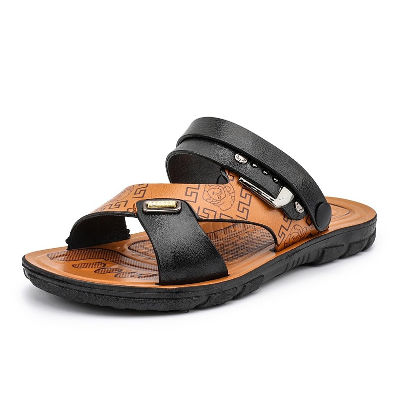 Men Sandals 2022 Summer Fashion Man Beach Leather Sandals Luxury Sandals Men Outdoor Beach Casual Shoes Cheap Male Sandals