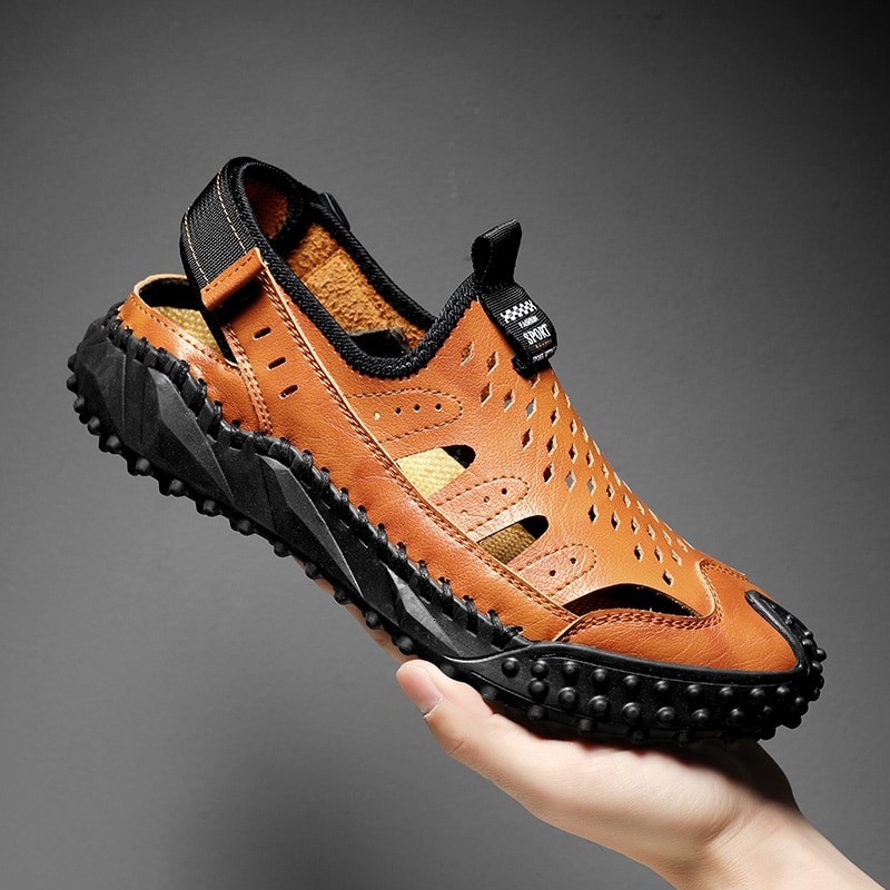 2023 Men's Shoes Summer Fashion Leather Casual Slippers Beach Sandals