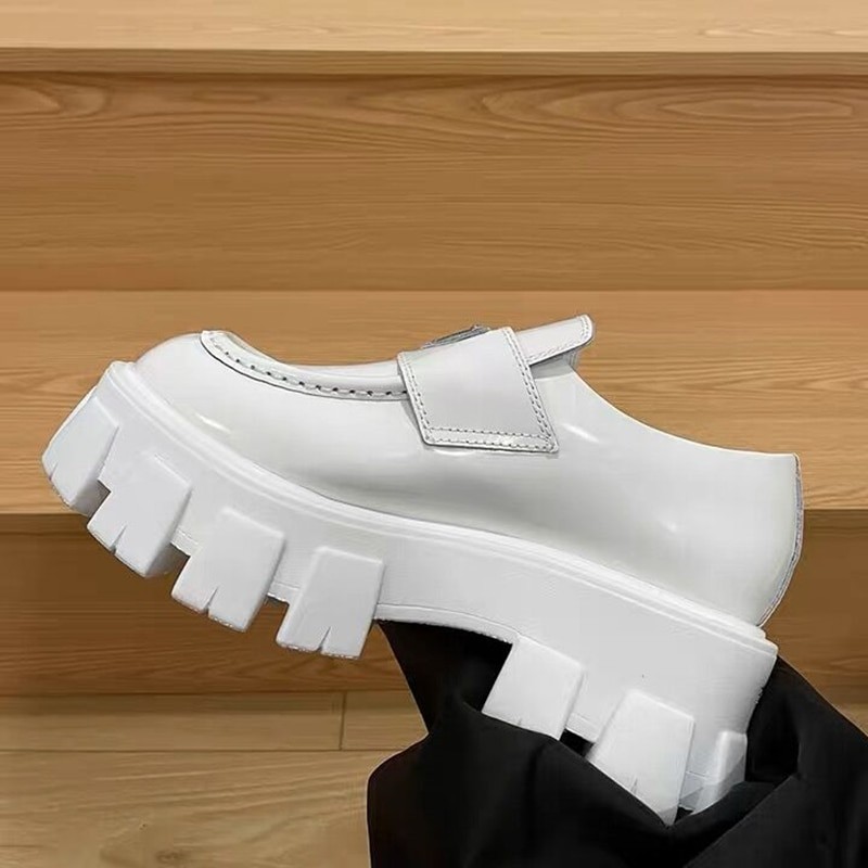 Leather Shoes Men's And Women's Luxury Platform Loafers Casual Shoes New Black  White Shoes Spring And Autumn Unisex Large Size