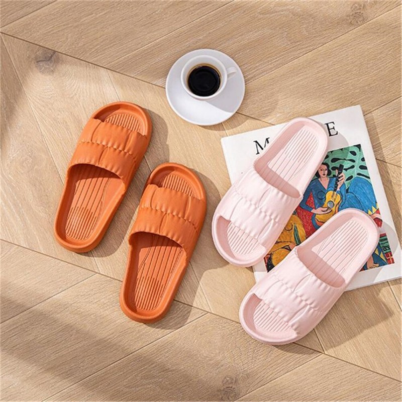 Summer Soft Comfortable EVA Non-slip Flip Flops Bath Slippers Couple Family Flat Shoes Hotel Sandals Women Indoor Home Slippers