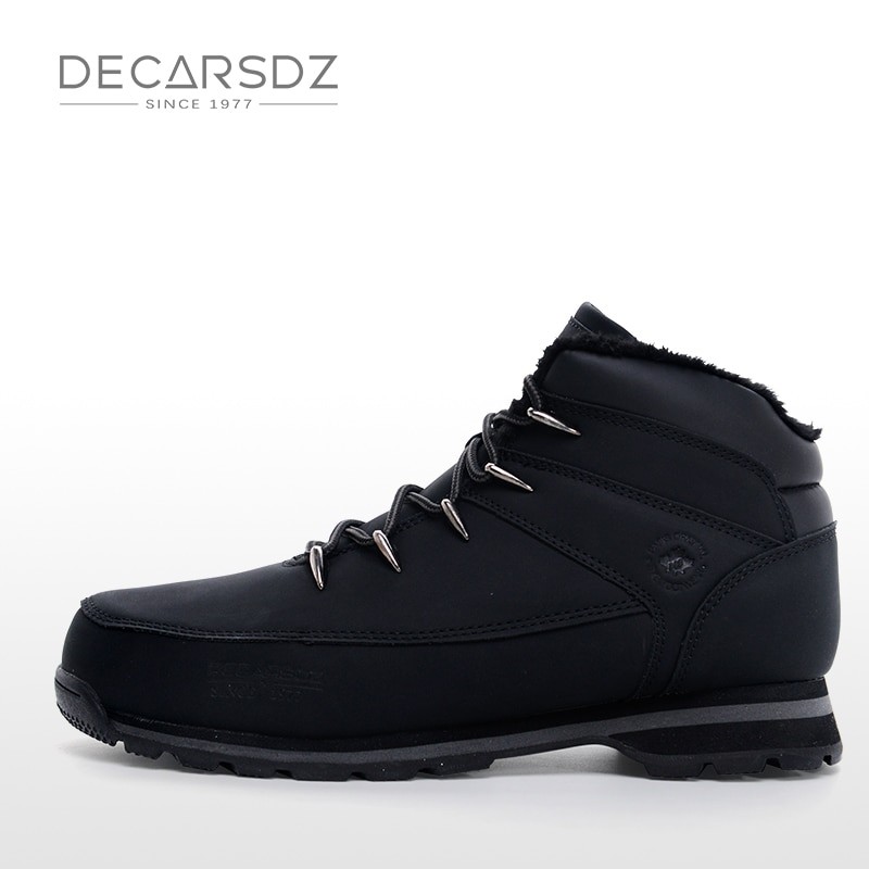 DECARSDZ Men Boots Durable Outsole 2023 New Outdoor Comfy Walking Men Shoes Short Plush Warm Snow Boots Water Proof Winter Boots