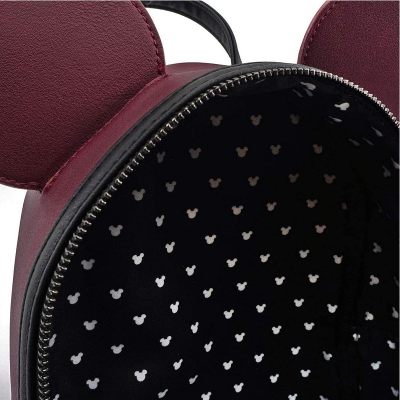 Disney Loungefly Mickey Mouse Minnie Wine Red Ears Backpack Casual Backpack School Bags for Girls