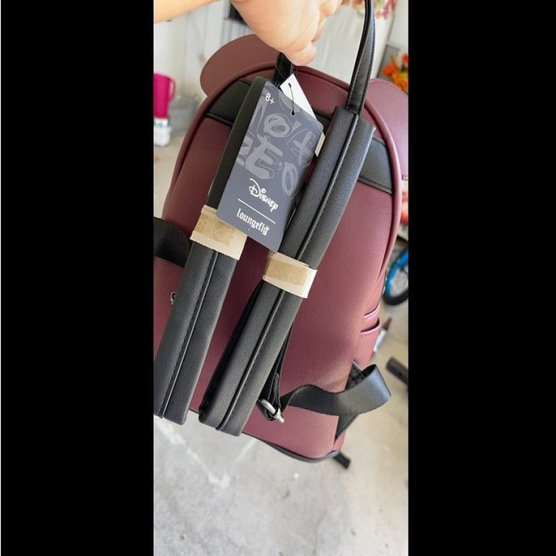 Disney Loungefly Mickey Mouse Minnie Wine Red Ears Backpack Casual Backpack School Bags for Girls