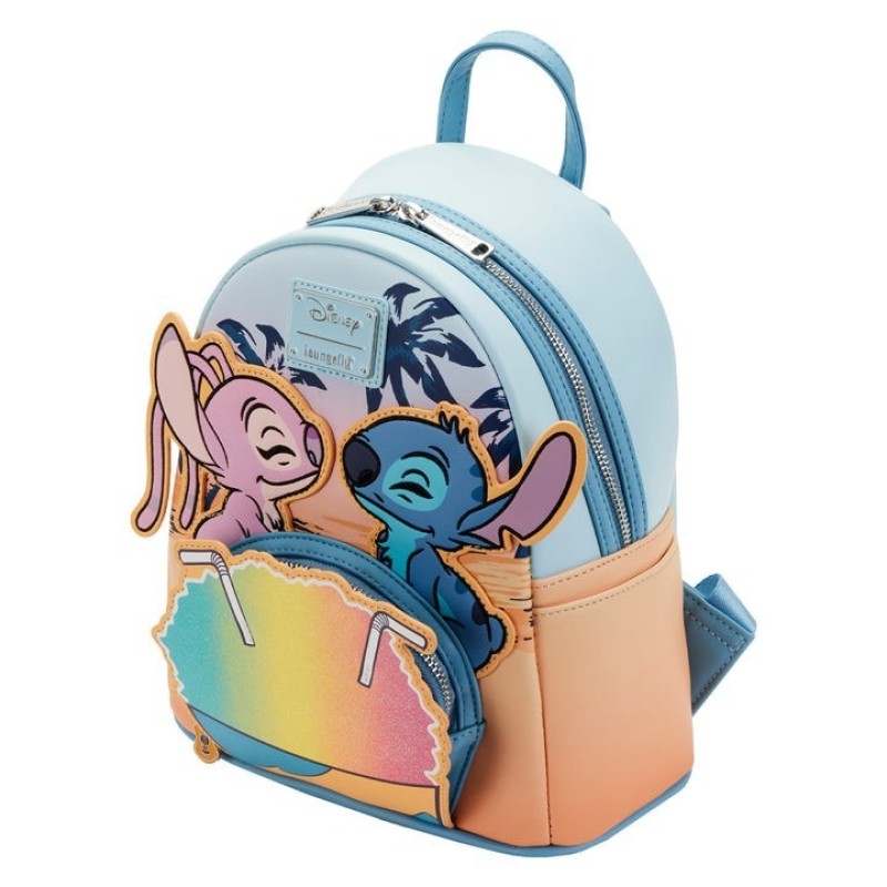 Disney Loungefly Stitch Surrounding Shaved Ice Dating Stitch Luminous Backpack Backpack Women  School Bags