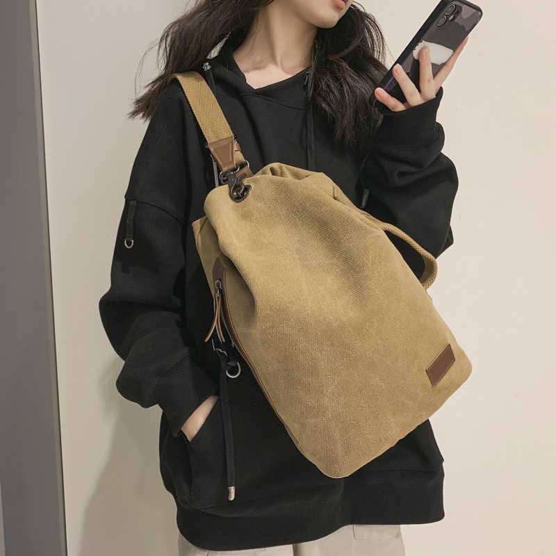 Men Women Fashion Multifunction Cavans Shoulder Bag Crossbody Bag One Shoulder Travel Sling Bag Pack Messenger Pack Chest Bag